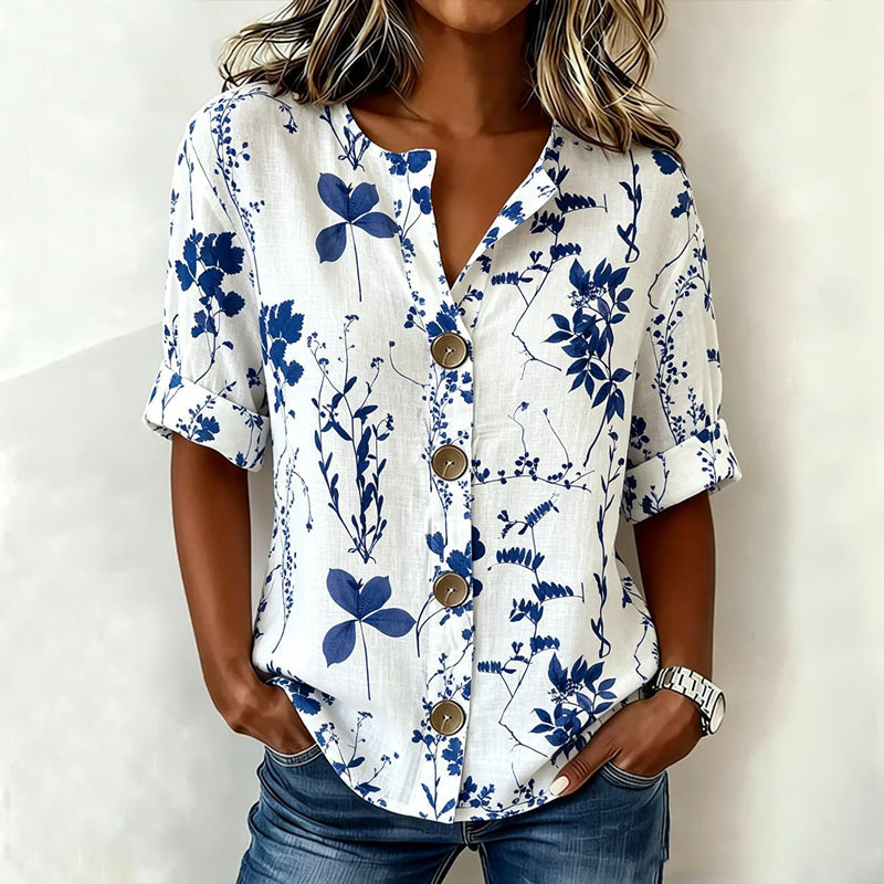 Soora - Blusa Con Estampado Vintage De Hojas