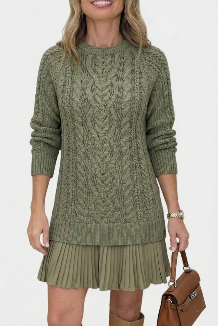 Dilin - Vestido De Punto Con Diseño Trenzado