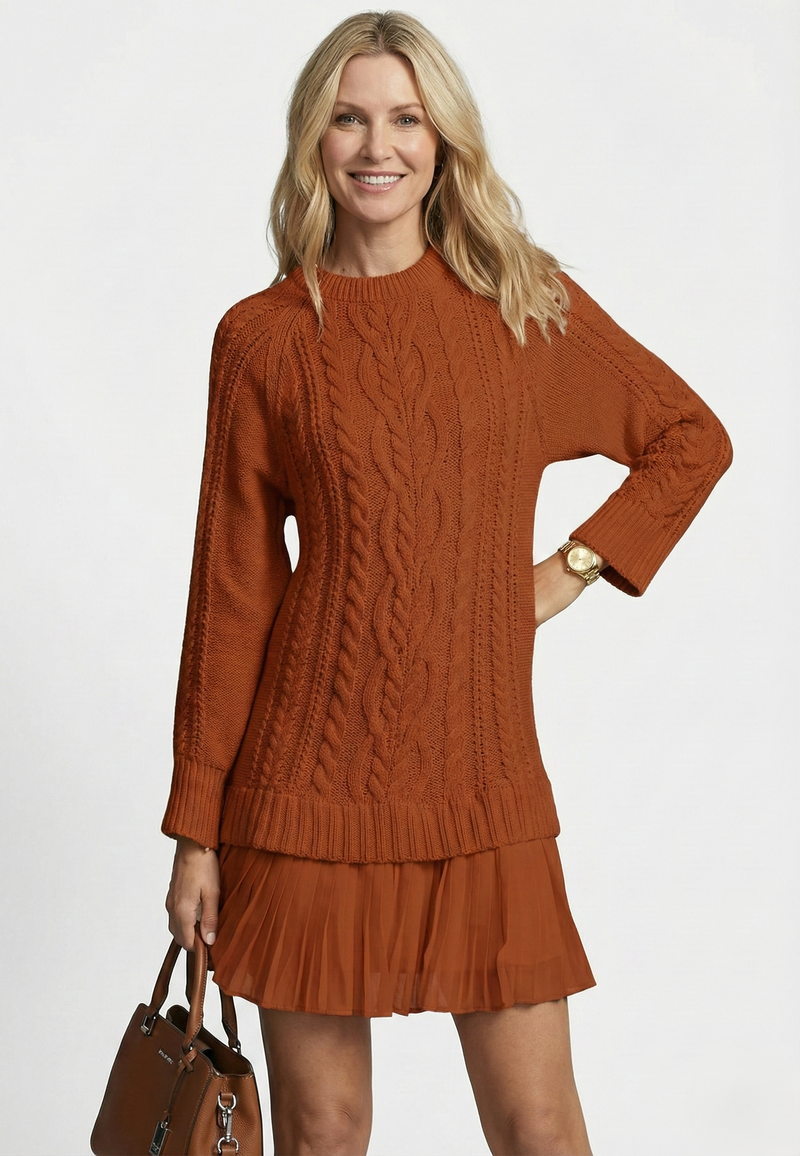 Dilin - Vestido De Punto Con Diseño Trenzado
