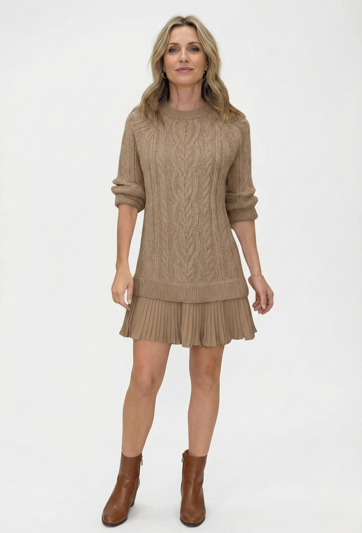 Dilin - Vestido De Punto Con Diseño Trenzado