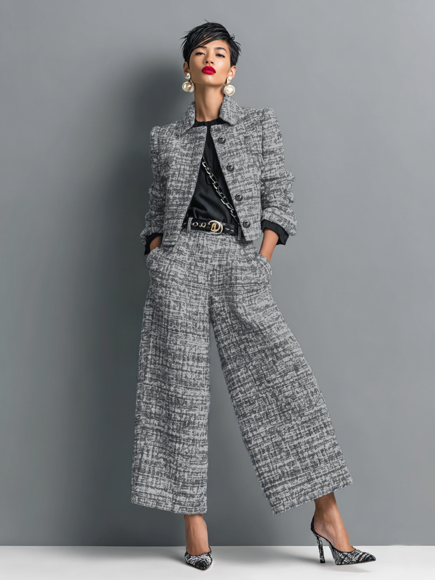 Aderet - Elegante Chaqueta de Manga Larga y Pantalón Informal