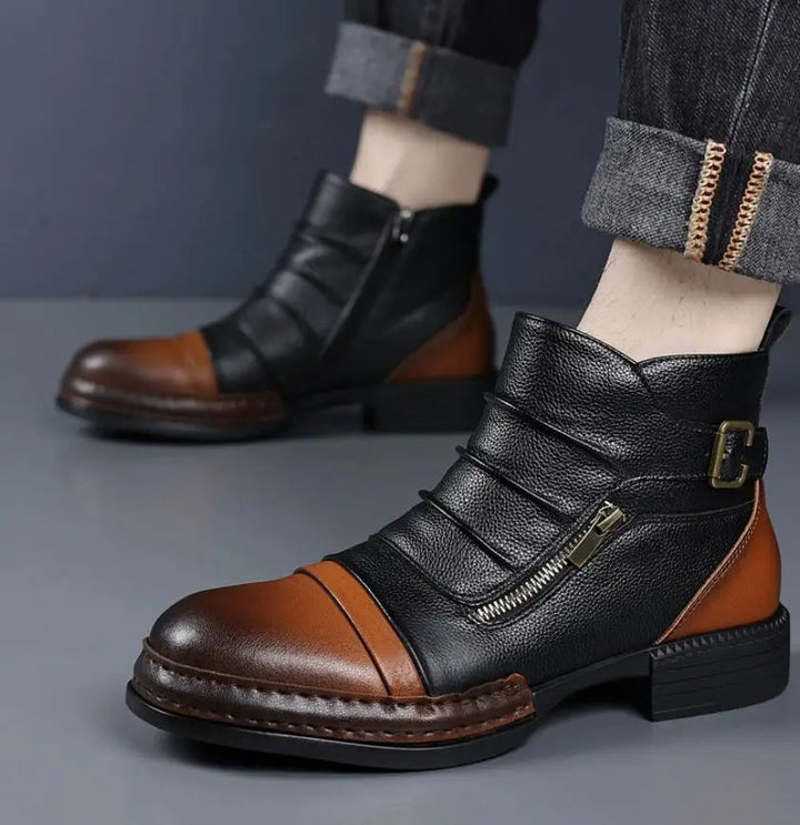 Kramer - Botines De Piel Bicolor