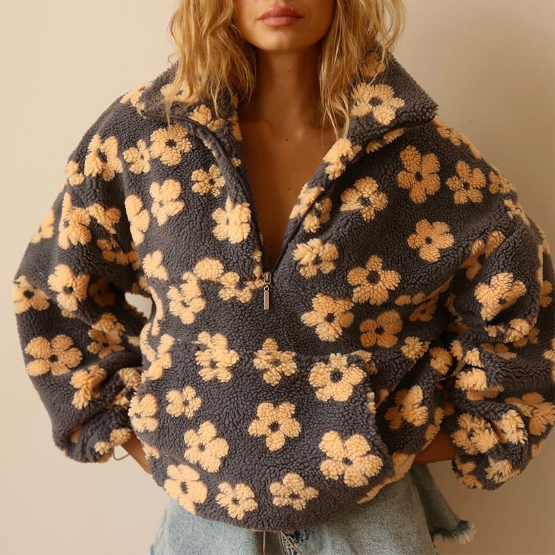 Yzella - Jersey de Felpa con Estampado Floral