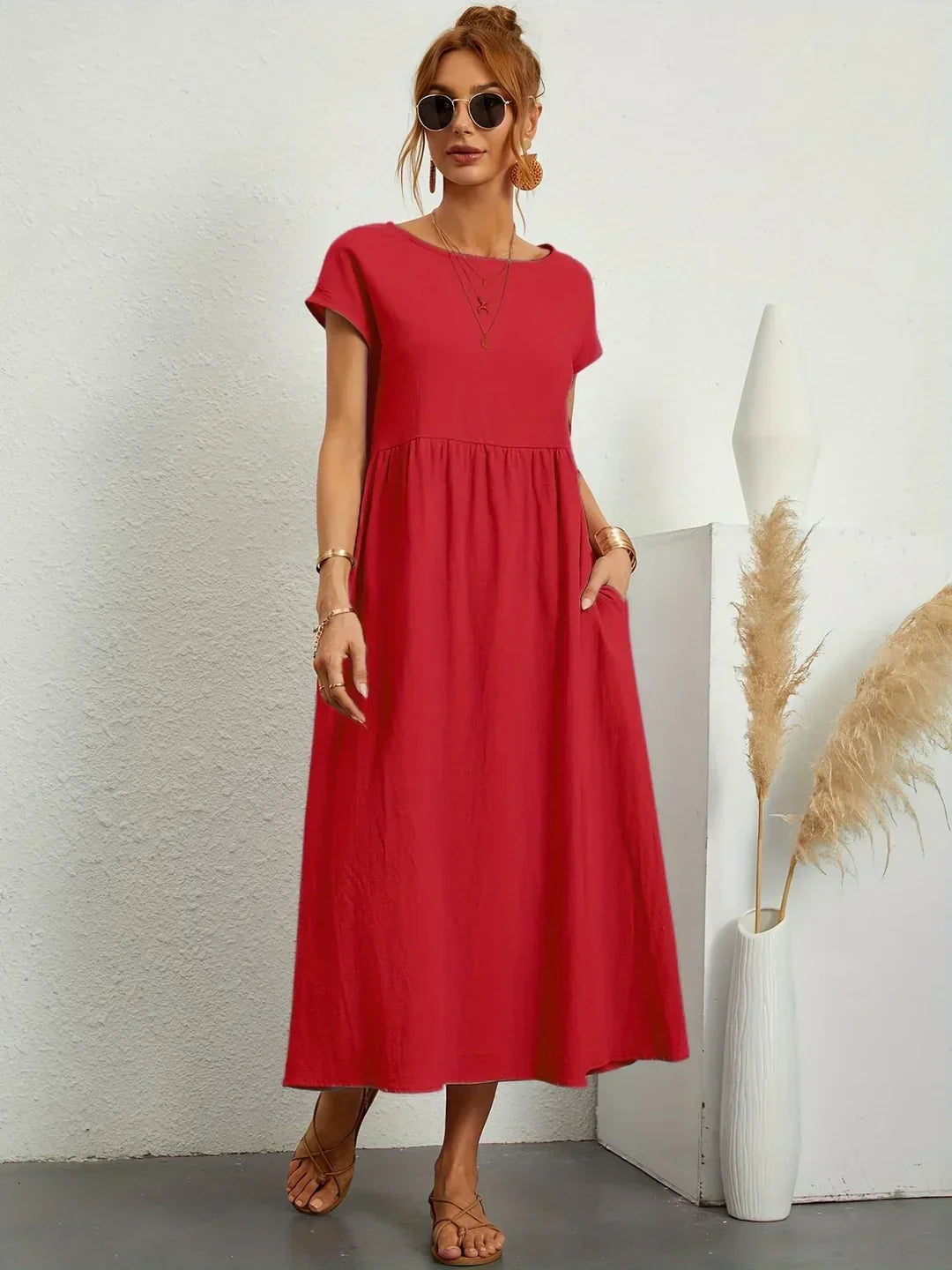 Neila - Vestido Largo Oversize Con Bolsillo