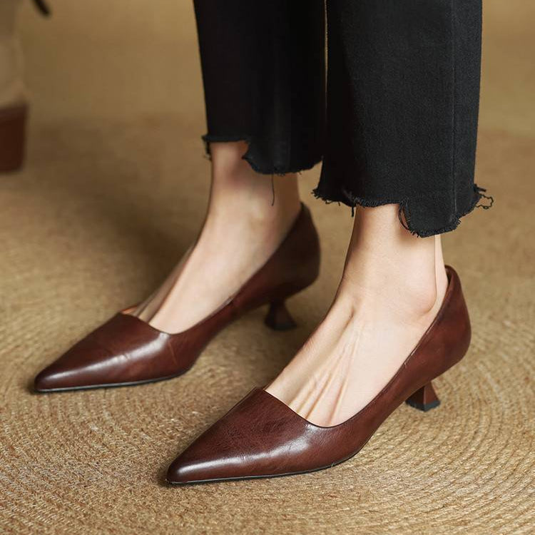 Samra - Zapatos de Tacón de Piel Auténtica