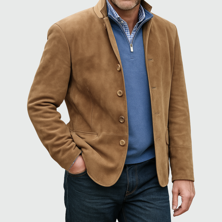 Ferdinando - Blazer Clásico De Ante Con Botones