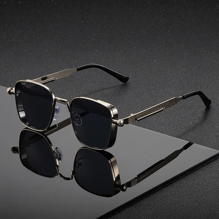 Modernglare - Gafas De Sol Cuadradas De Estilo Steampunk