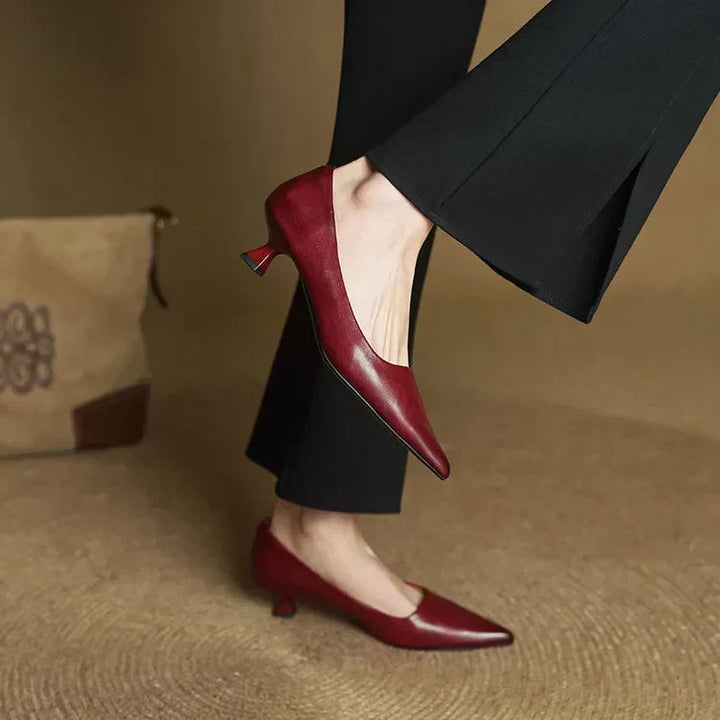 Samra - Zapatos de Tacón de Piel Auténtica