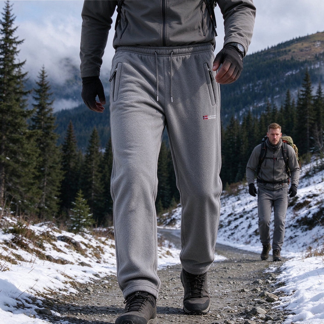 Ingolf - Pantalones con Forro Polar Cordón Ajustable y Bolsillos con Cremallera
