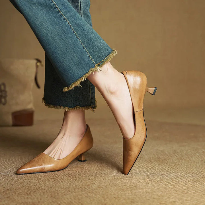 Samra - Zapatos de Tacón de Piel Auténtica