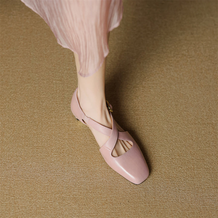 Malena - Zapatos De Cuero Con Tiras Cruzadas