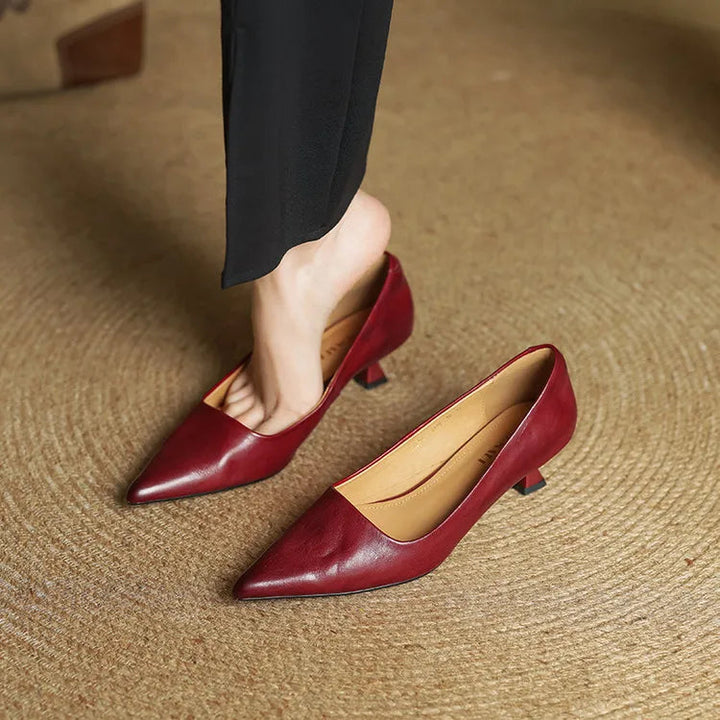 Samra - Zapatos de Tacón de Piel Auténtica