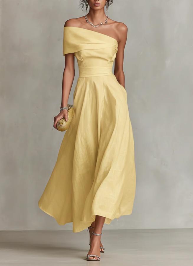 Nermin - Vestido Largo Con Hombros Al Descubierto