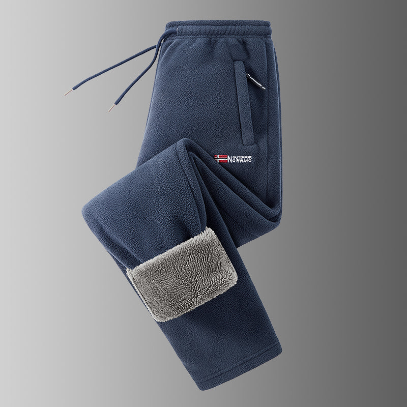 Ingolf - Pantalones con Forro Polar Cordón Ajustable y Bolsillos con Cremallera