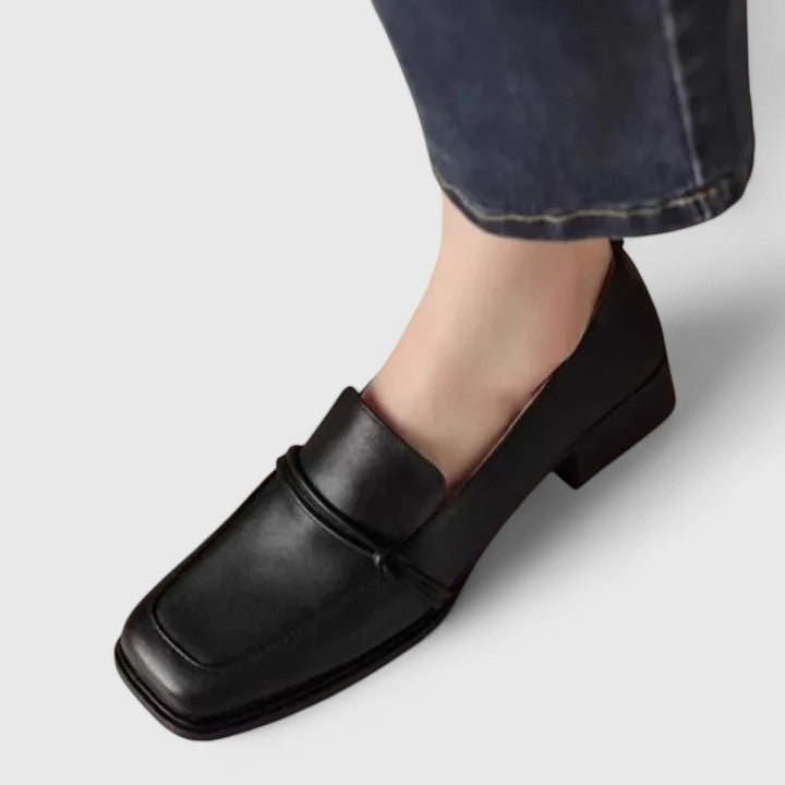 Esmer - Mocasines Con Puntera Cuadrada y Tacón Grueso