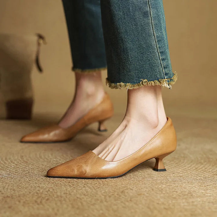 Samra - Zapatos de Tacón de Piel Auténtica