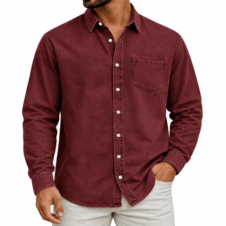 Markrem - Camisa Vaquera Con Bolsillo Delantero