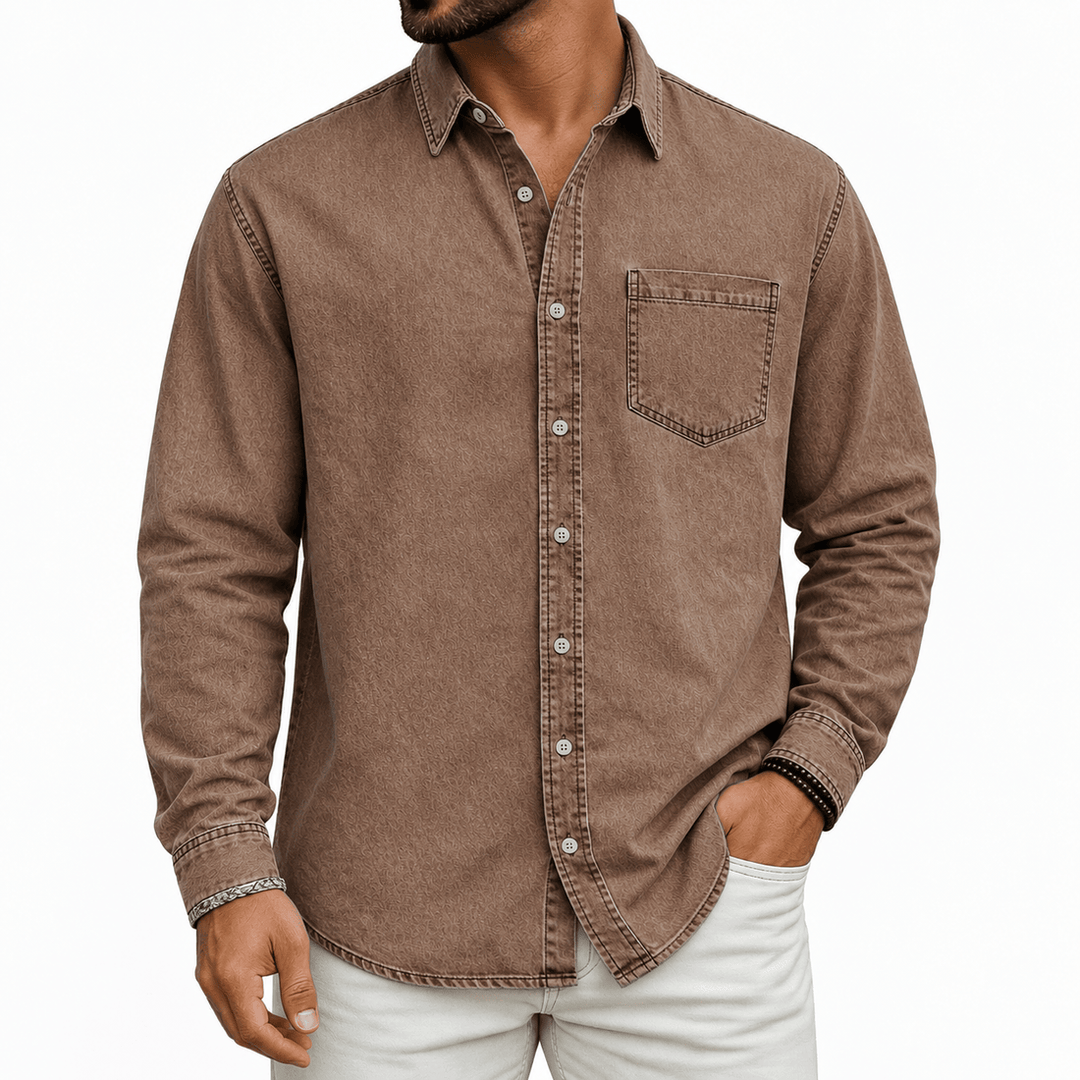 Markrem - Camisa Vaquera Con Bolsillo Delantero