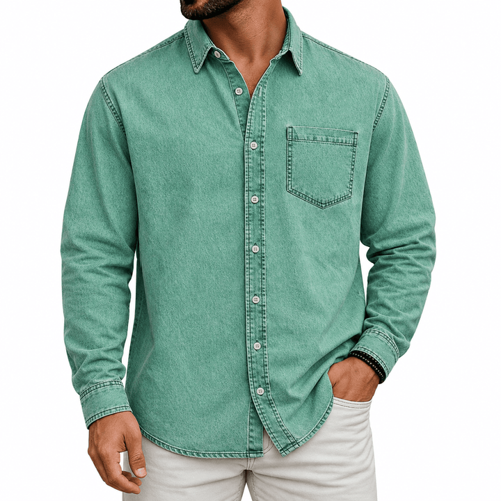 Markrem - Camisa Vaquera Con Bolsillo Delantero