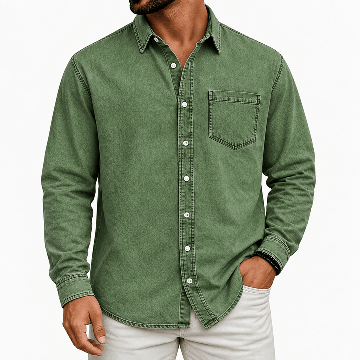 Markrem - Camisa Vaquera Con Bolsillo Delantero