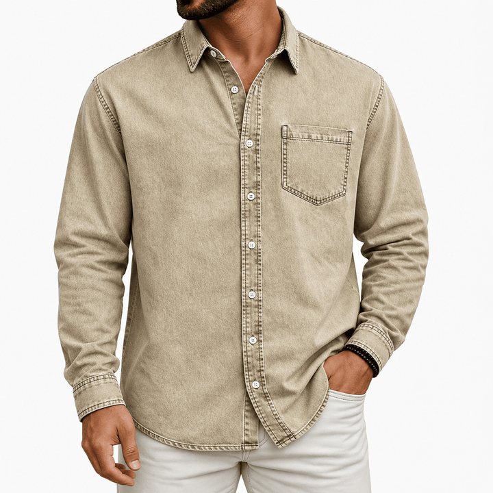 Markrem - Camisa Vaquera Con Bolsillo Delantero