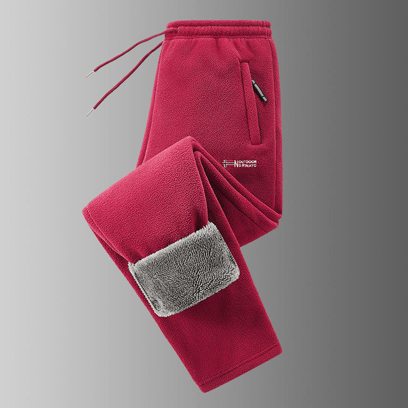 Ingolf - Pantalones con Forro Polar Cordón Ajustable y Bolsillos con Cremallera