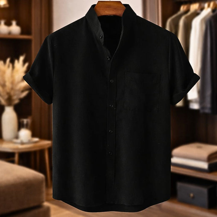 Sinzer - Camisa De Lino De Manga Corta