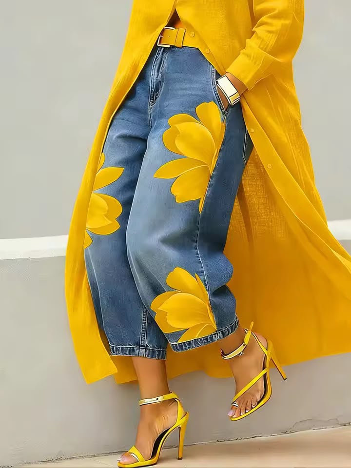 Makellah - Vaqueros Informales Con Estampado Floral