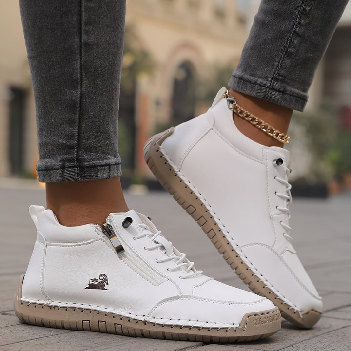 Schreiner - Zapatillas Deportivas con Cordones y Cremallera Con Costuras en Contraste