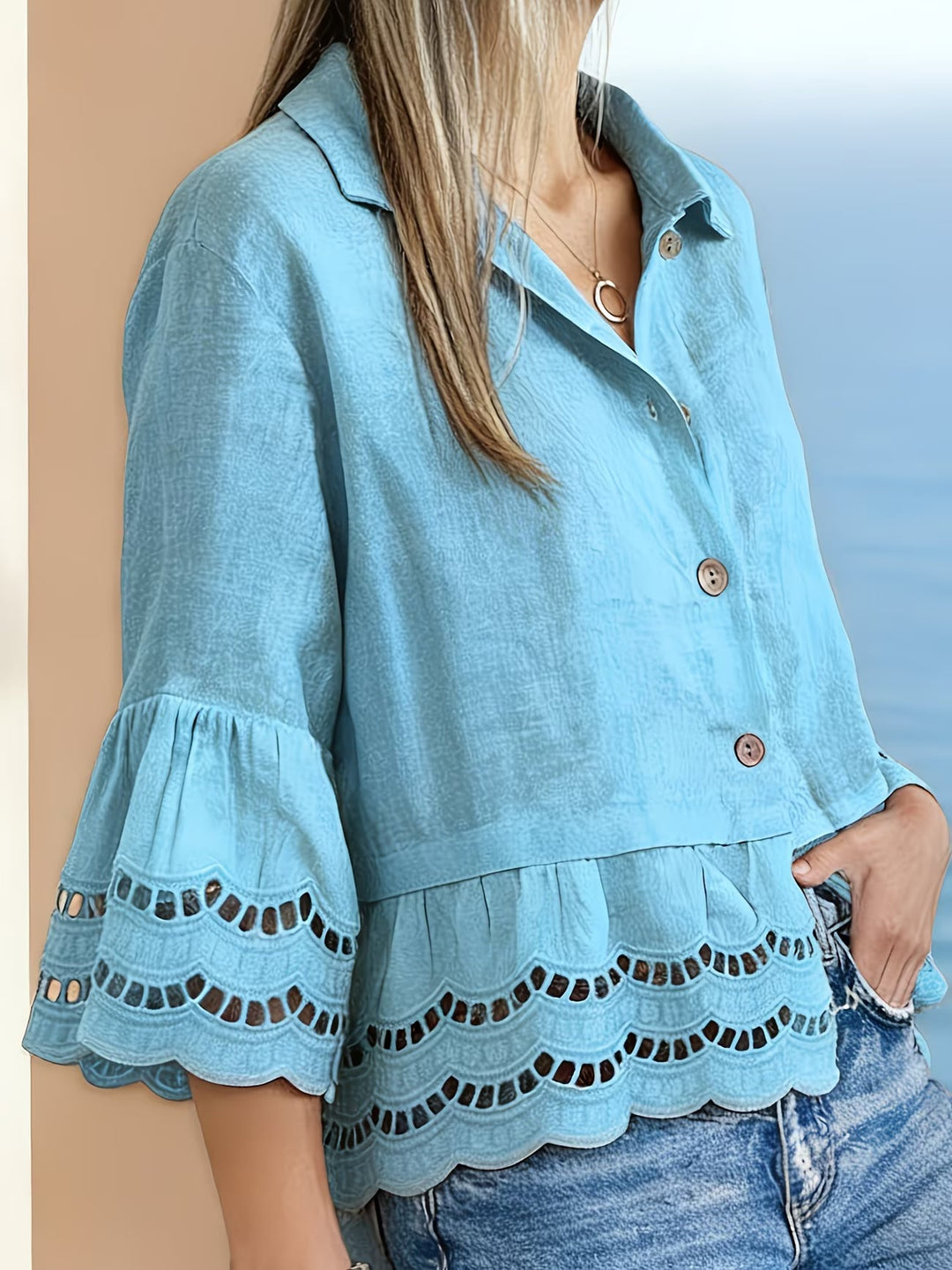 Solenn - Elegante Blusa Con Botones