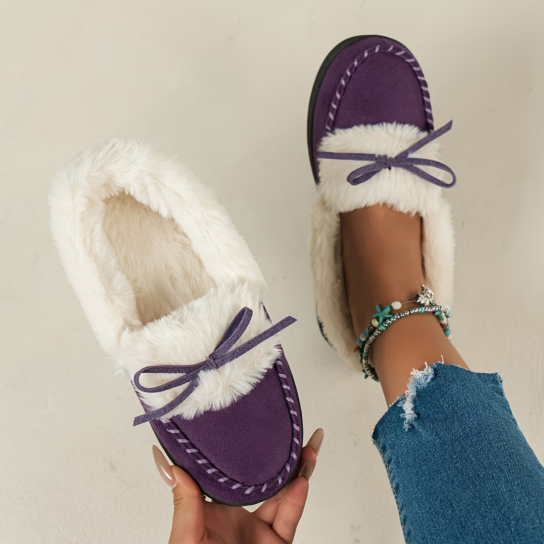 Suzia - Cómodas Zapatillas De Felpa Con Lazo