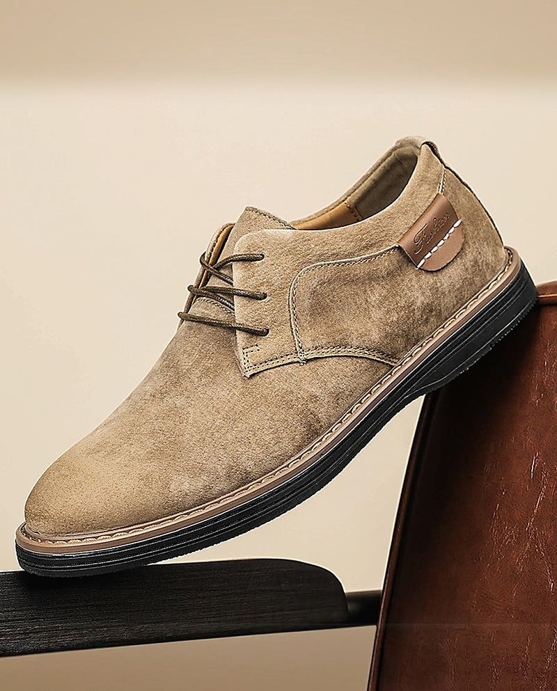 Erling - Zapatos De Ante Con Cordones Y Costuras en Contraste