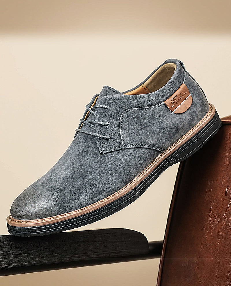 Erling - Zapatos De Ante Con Cordones Y Costuras en Contraste