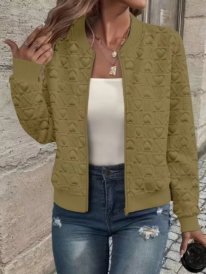 Lojina - Chaqueta Con Cremallera Y Diseño De Corazones en Relieve
