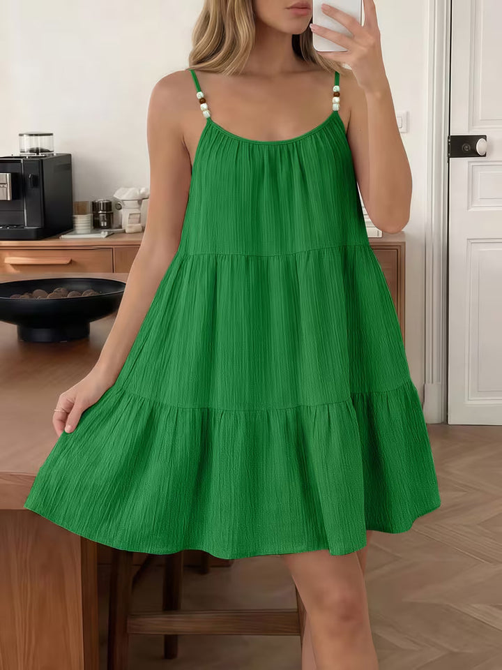 Masley - Vestido Mini Holgado Con Tirantes Finos