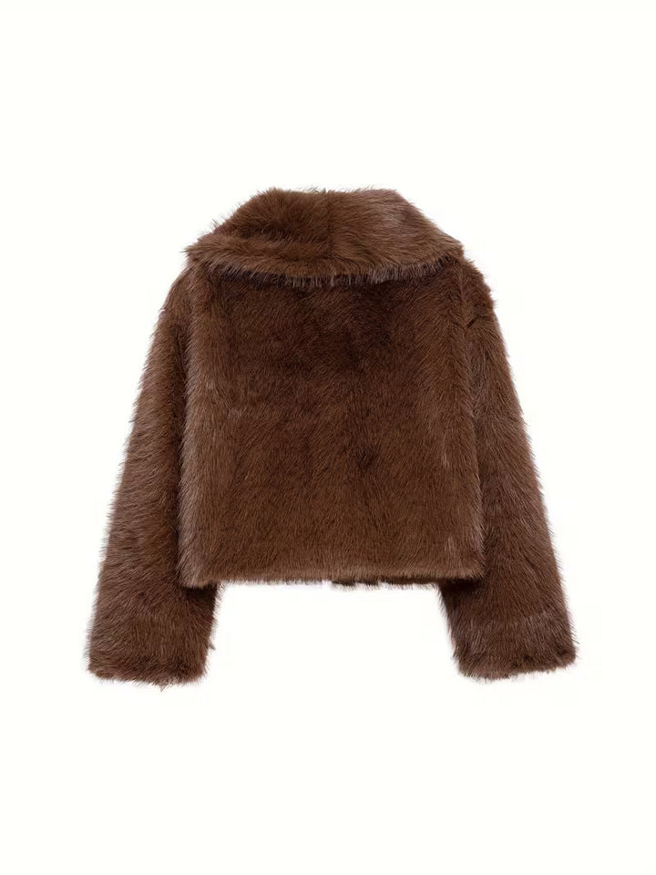 Jorida - Chaqueta Corta Oversize De Pelo Sintético Con Solapas