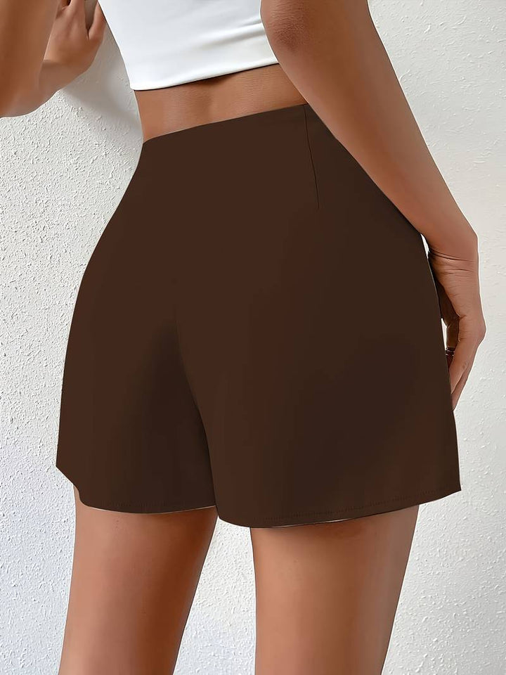 Houda - Pantalones Cortos De Cintura Alta Con Corte Asimétrico