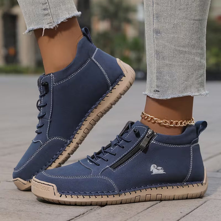 Schreiner - Zapatillas Deportivas con Cordones y Cremallera Con Costuras en Contraste