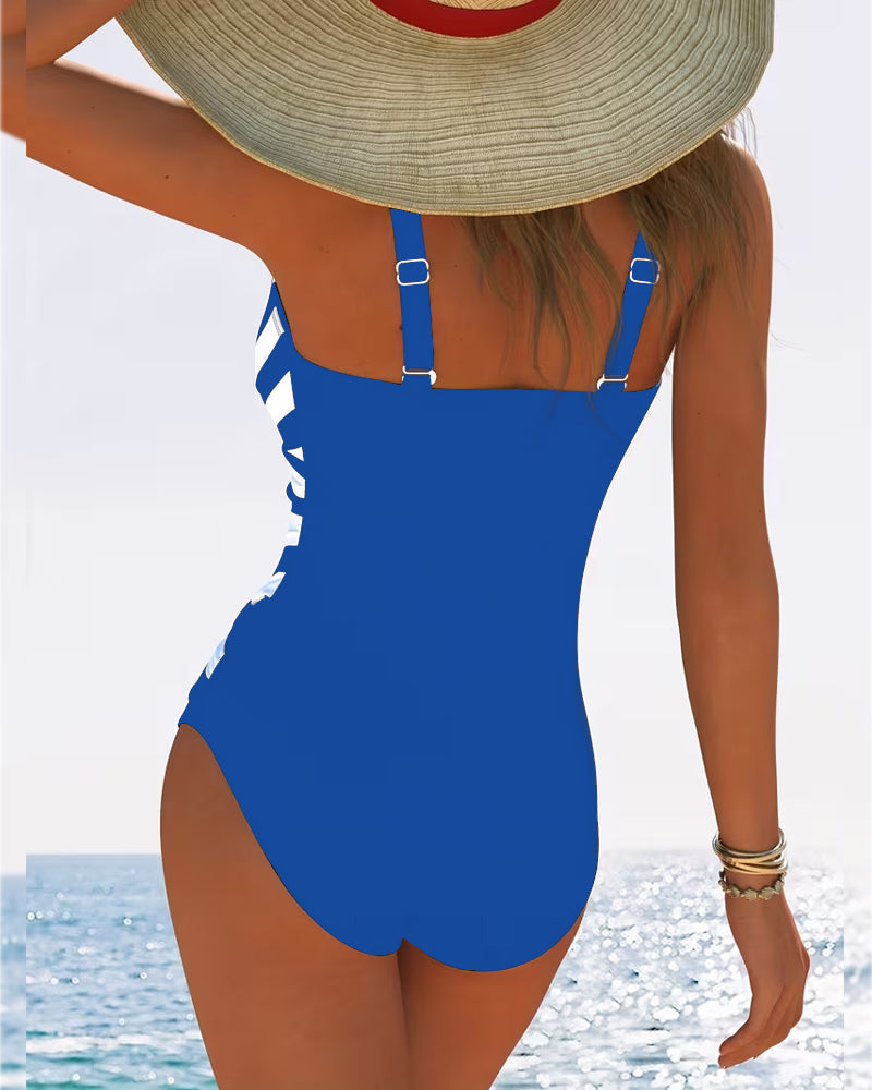Sulinna - Bañador De Una Pieza a Rayas De Estilo Informal