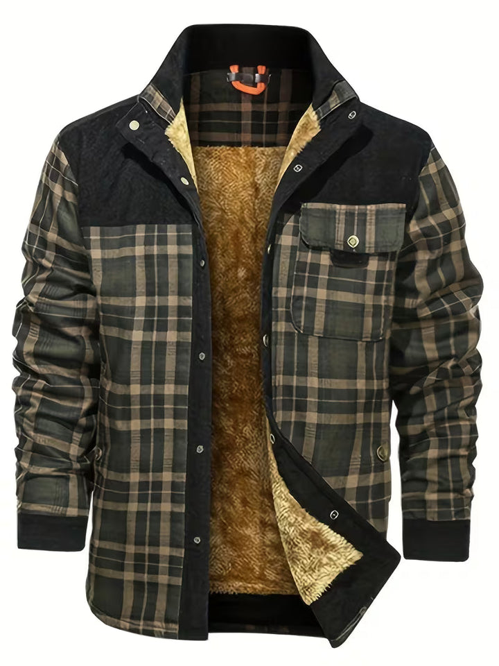 Kerrik - Chaqueta a Cuadros Con Solapas Y Forro De Felpa