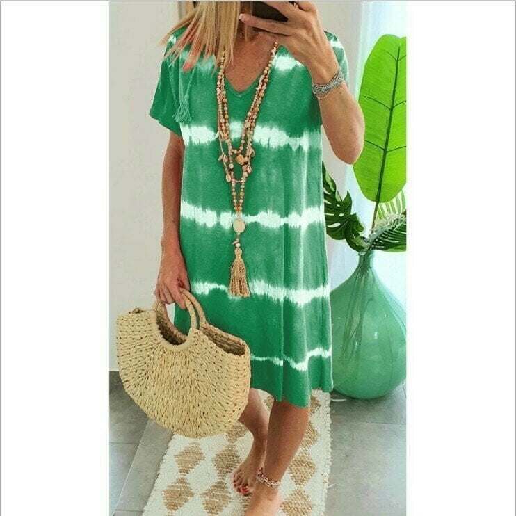 Karlaa - Vestido Holgado De Verano Con Rayas De Batik