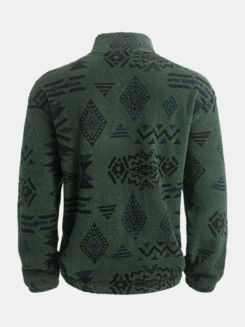 Witker - Sudadera Étnica De Felpa Con Cuello Alto