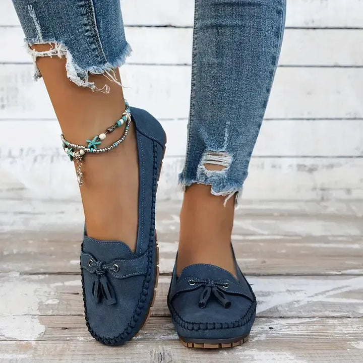 Patamon - Mocasines Cómodos Con Suaves Lazos De Estilo Vintage