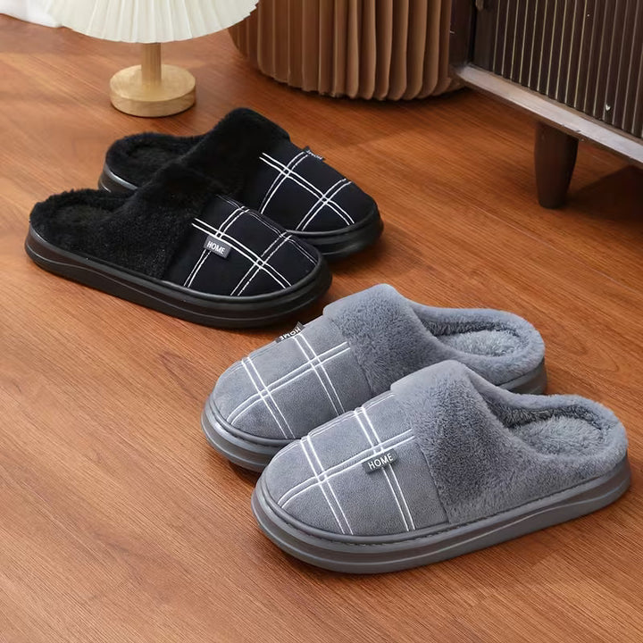 Bugra - Zapatillas De Felpa Con Estampado a Cuadros