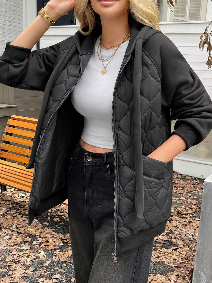 Adriyan - Chaqueta de Manga Larga Con Paneles Acolchados