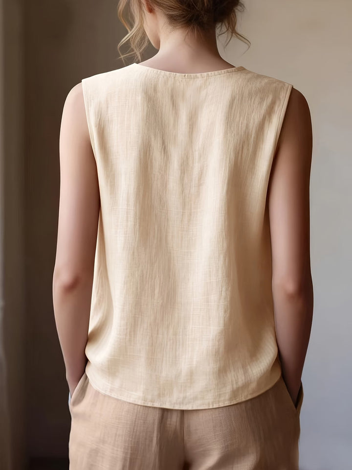 Safiya - Blusa Sin Mangas Con Cuello De Volantes