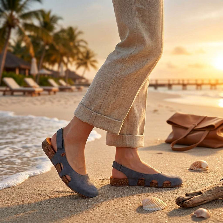 Nathilie - Zapatos de Tacón cCon Puntera Cerrada y Tiras Traseras Con Aberturas