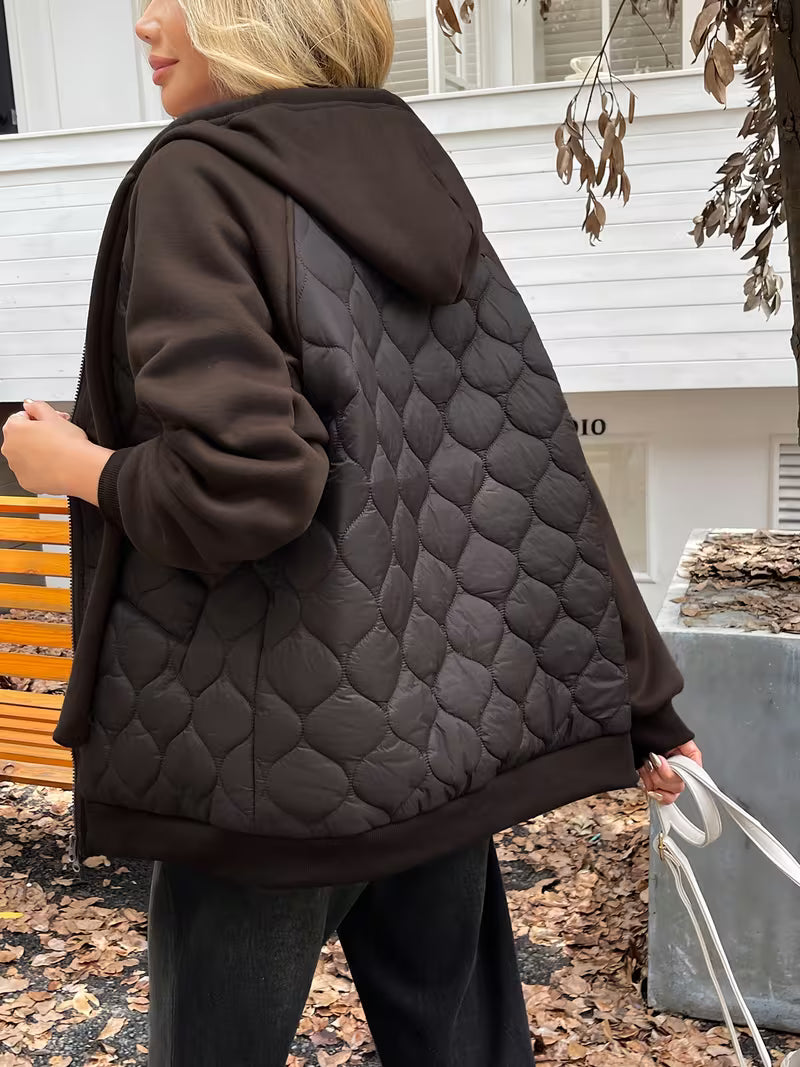 Adriyan - Chaqueta de Manga Larga Con Paneles Acolchados