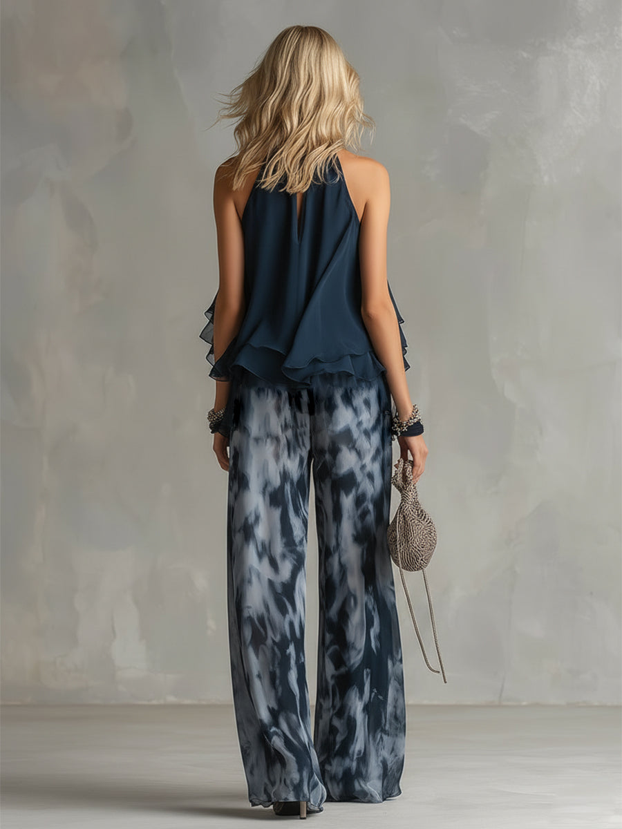 Shylla - Elegante Conjunto De Dos Piezas De Gasa