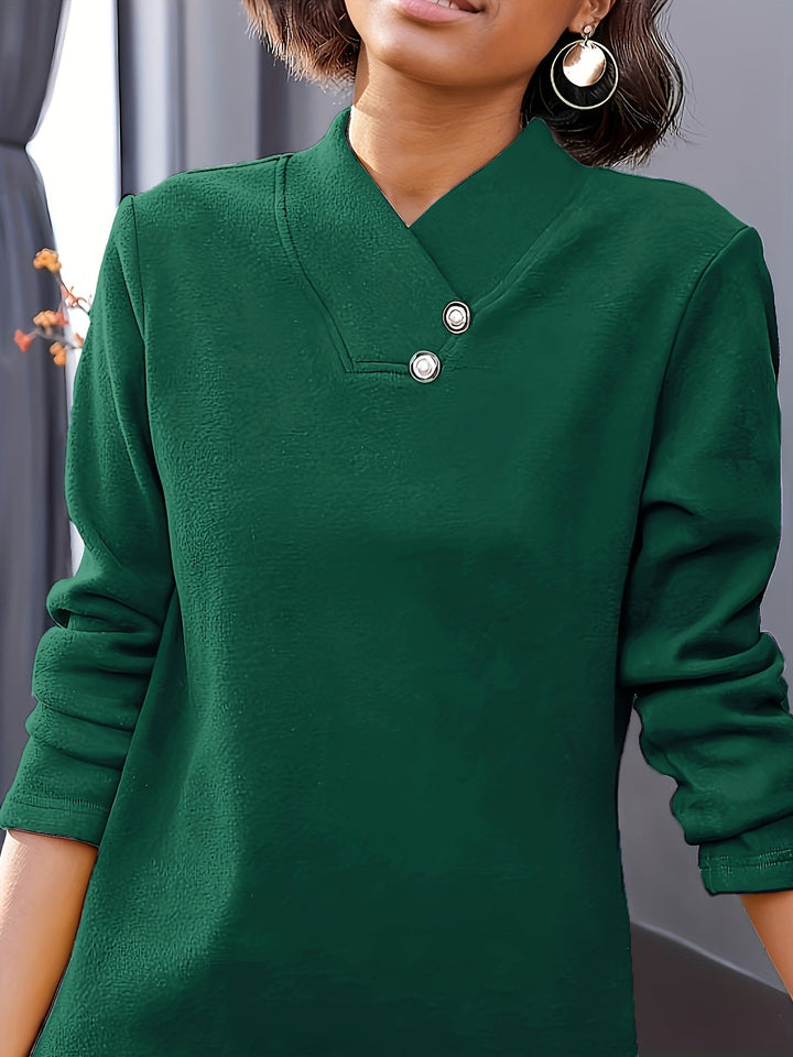 Bonya - Camiseta Informal De Manga Larga Con Cuello en V